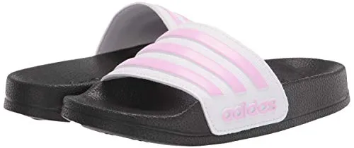 adidas Adilette Shower Slides Sandal, Cream White/Clear Lilac/White, 11 US Unisex Little Kid