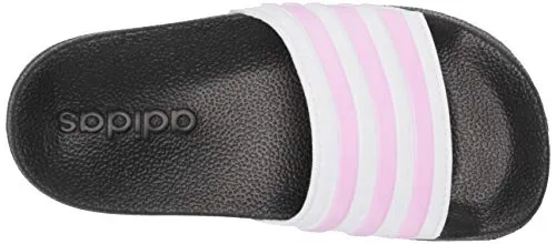 adidas Adilette Shower Slides Sandal, Cream White/Clear Lilac/White, 11 US Unisex Little Kid