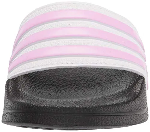adidas Adilette Shower Slides Sandal, Cream White/Clear Lilac/White, 11 US Unisex Little Kid