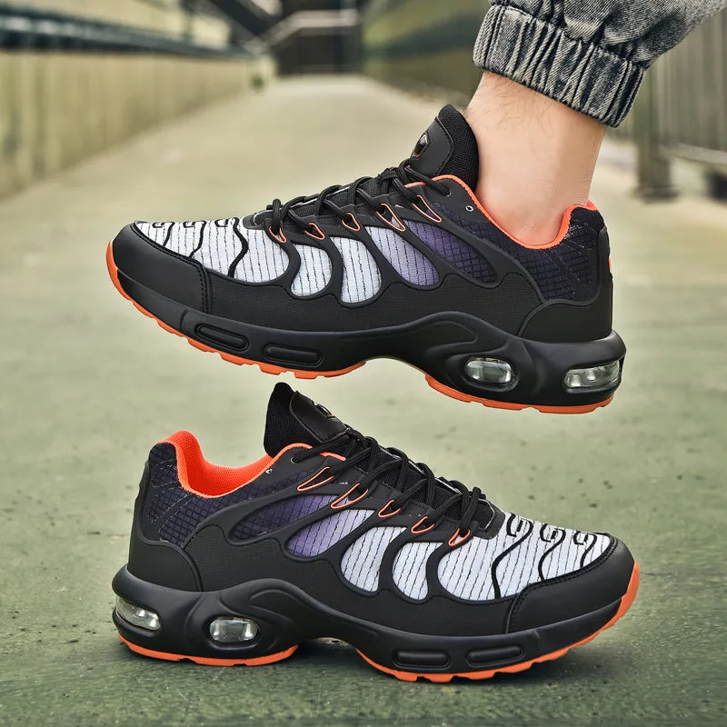 Air Cushion Men Running Sneakers Lightweight Knit Mesh Vamp  Walking Shoes