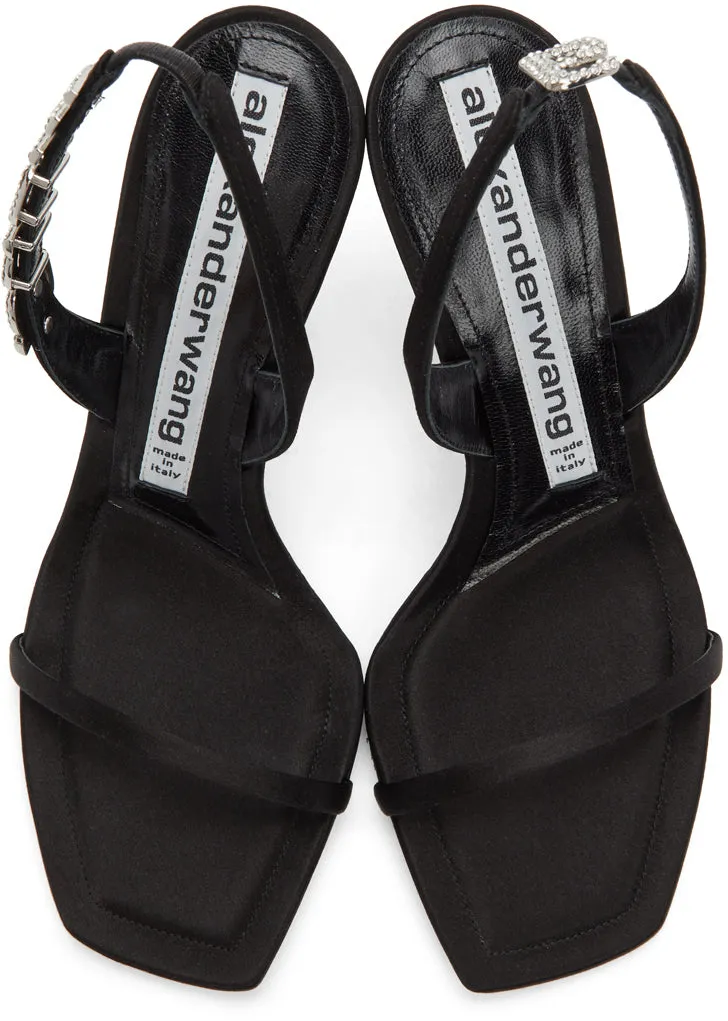 Alexander Wang Black Satin Ivy Heeled Sandals