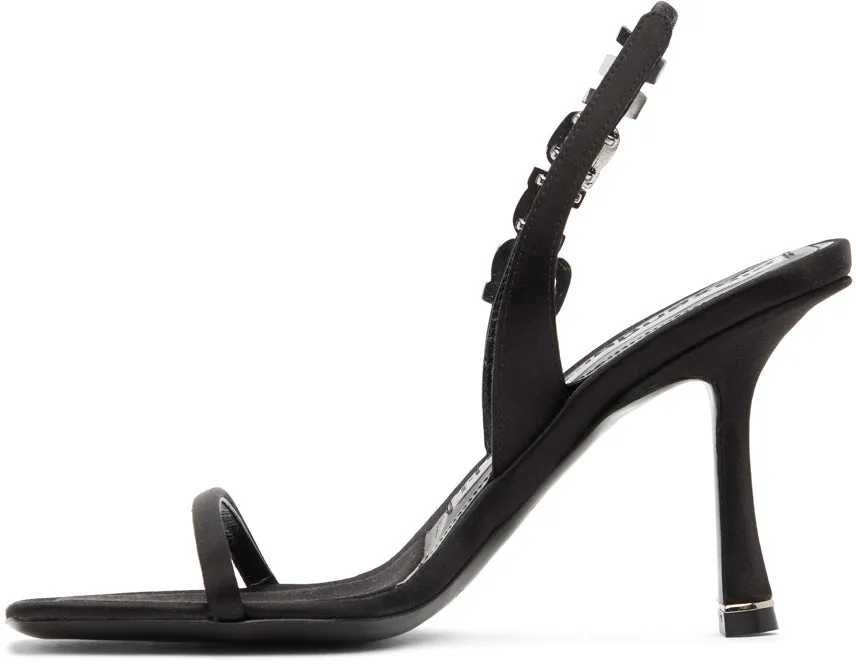 Alexander Wang Black Satin Ivy Heeled Sandals