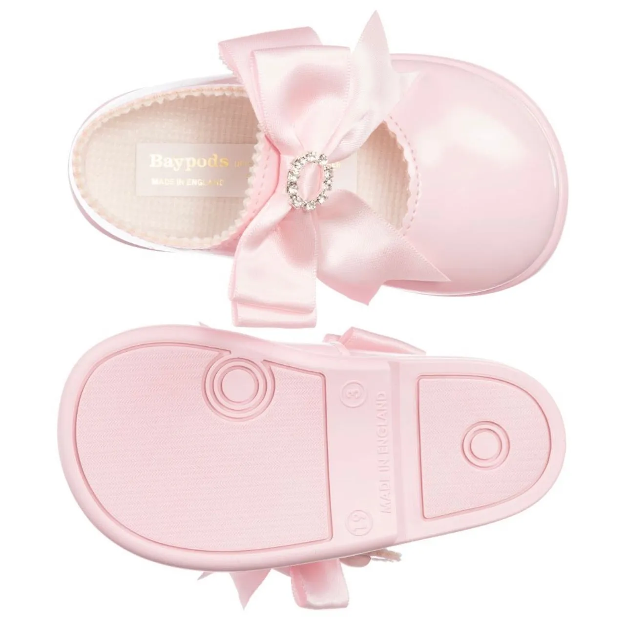 Baypods Girls Pink Patent First Walker Shoe