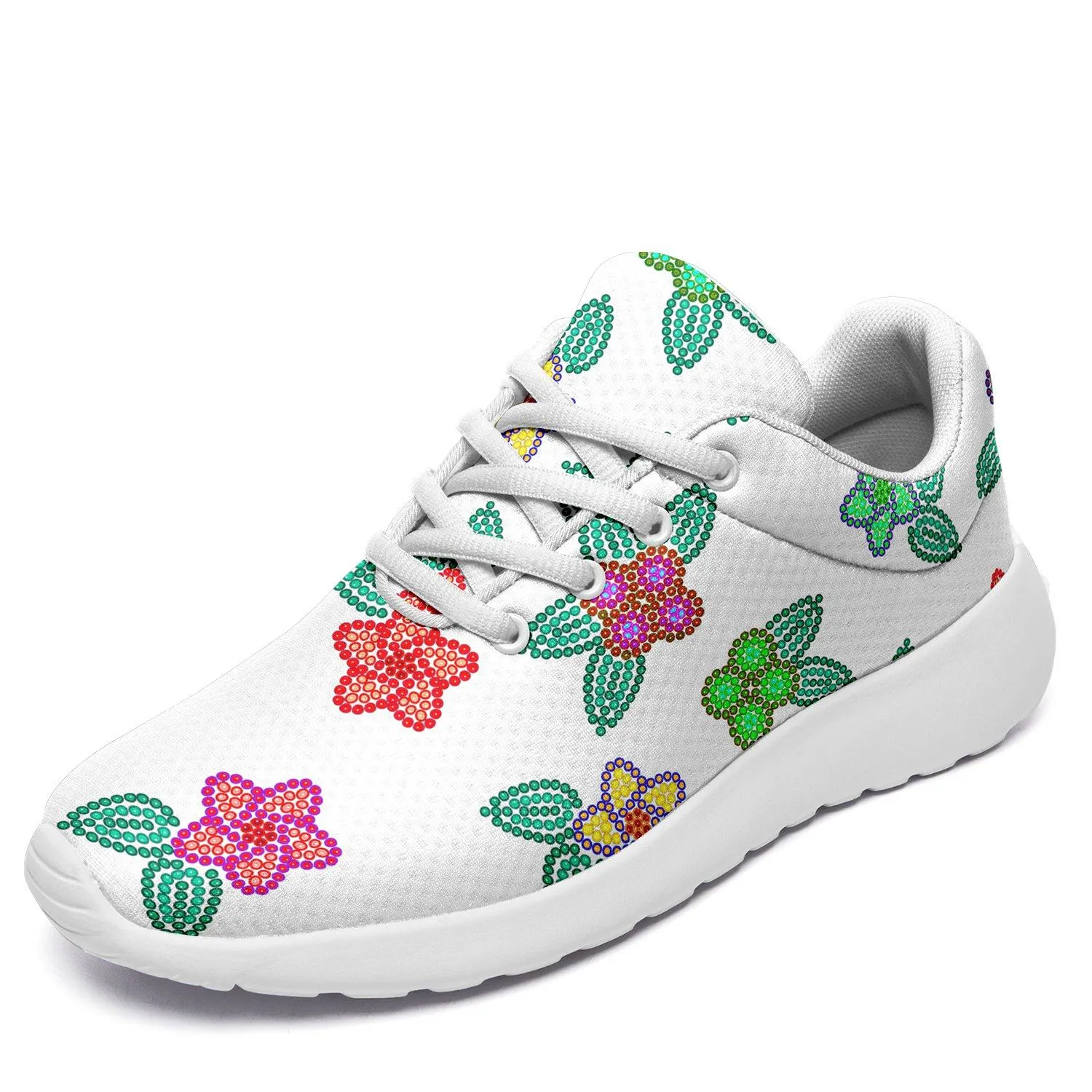 Berry Flowers White Ikkaayi Sport Sneakers