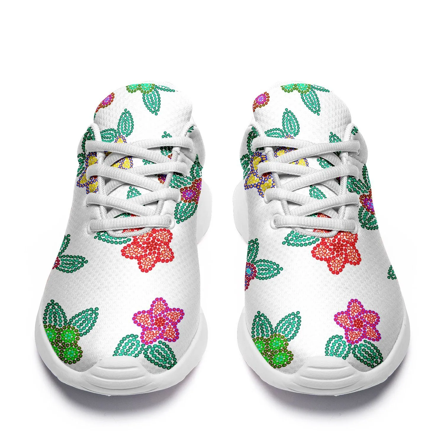 Berry Flowers White Ikkaayi Sport Sneakers