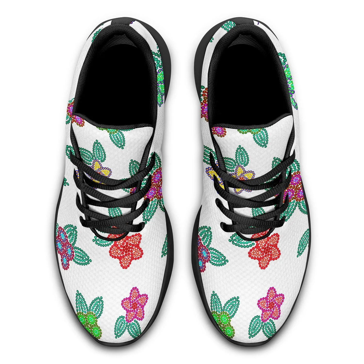 Berry Flowers White Ikkaayi Sport Sneakers