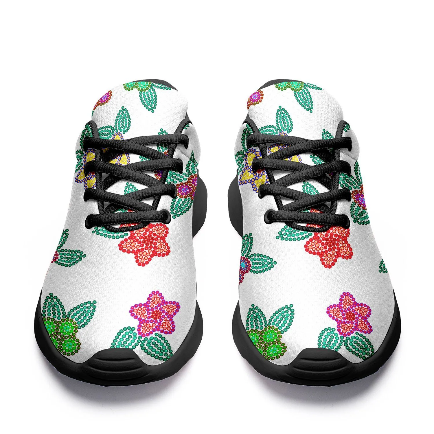 Berry Flowers White Ikkaayi Sport Sneakers