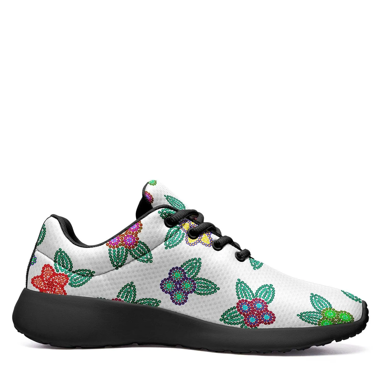 Berry Flowers White Ikkaayi Sport Sneakers