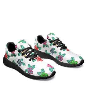 Berry Flowers White Ikkaayi Sport Sneakers