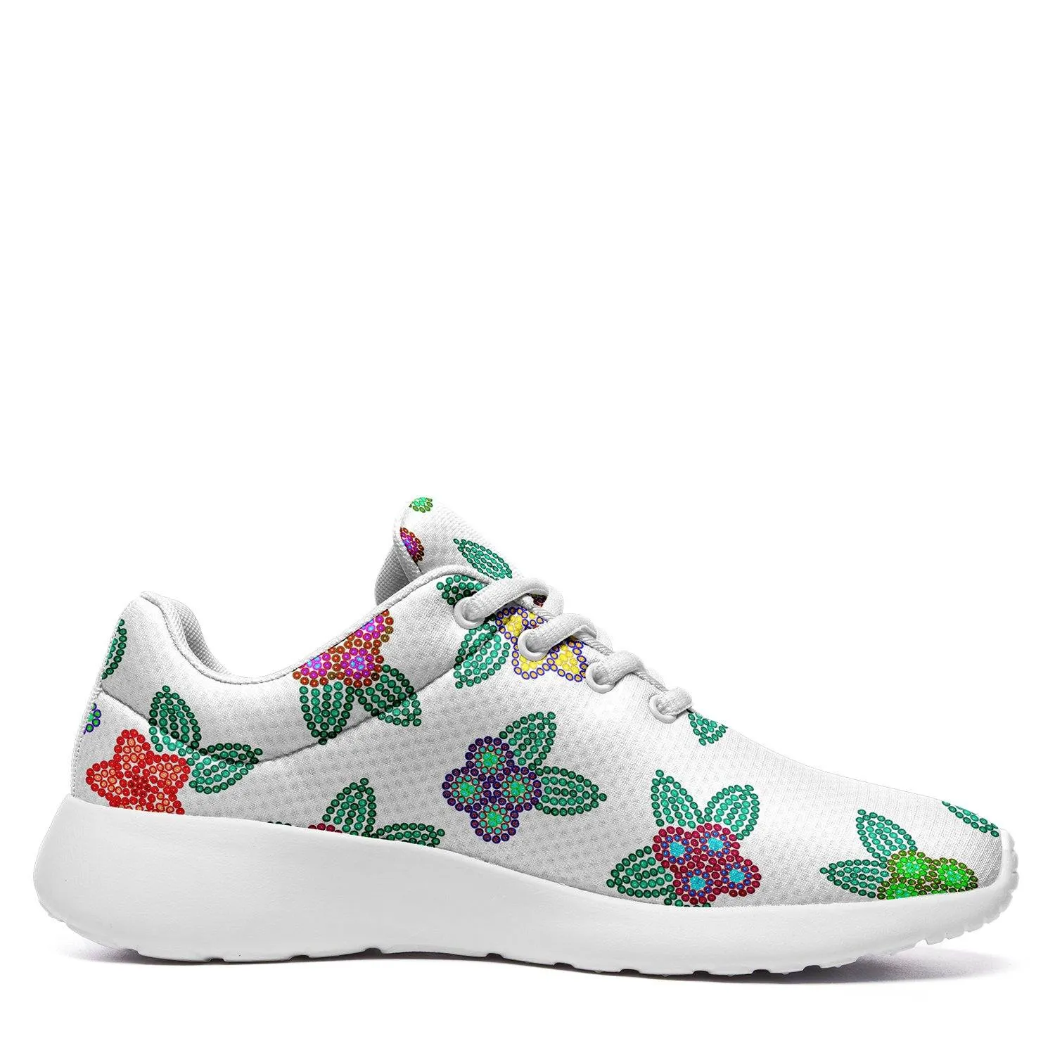 Berry Flowers White Ikkaayi Sport Sneakers