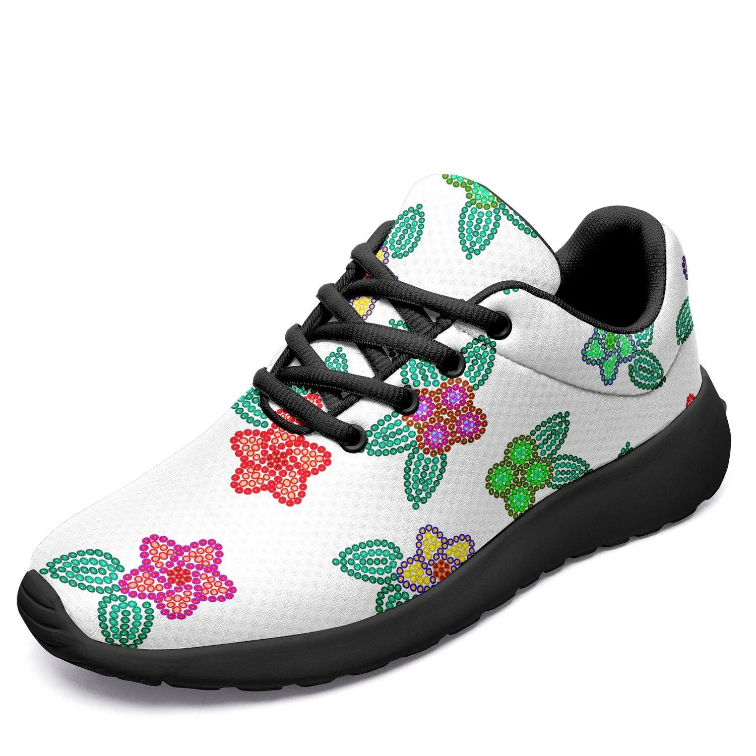 Berry Flowers White Ikkaayi Sport Sneakers