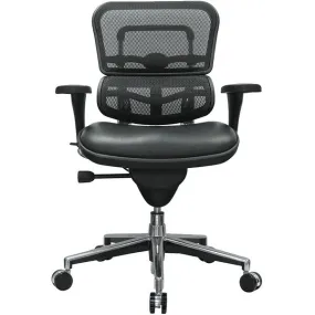 Black Leather / Mesh Chair By Homeroots - 372388