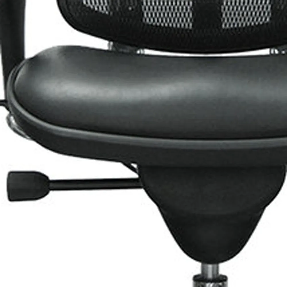 Black Leather / Mesh Chair By Homeroots - 372388