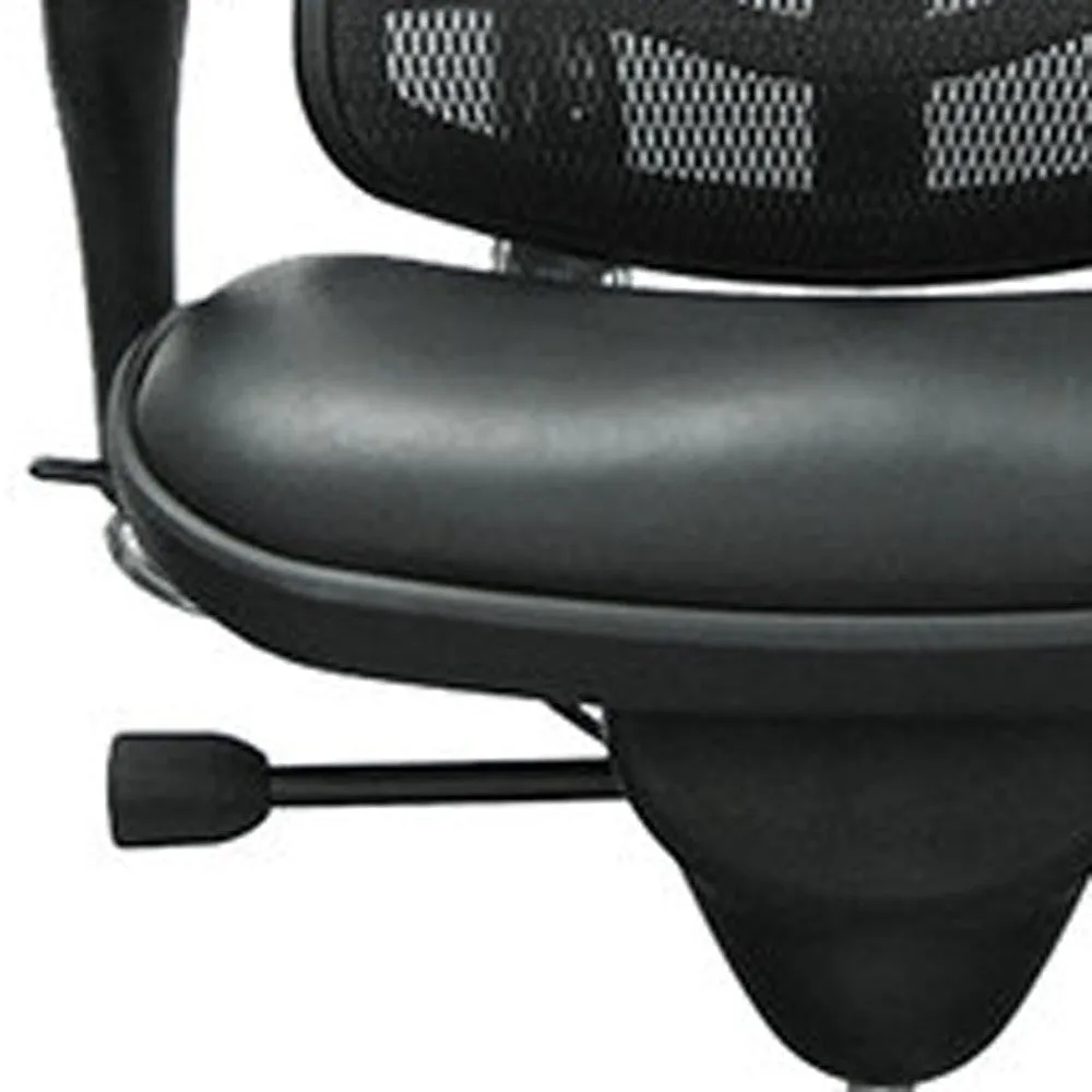Black Leather / Mesh Chair By Homeroots - 372388