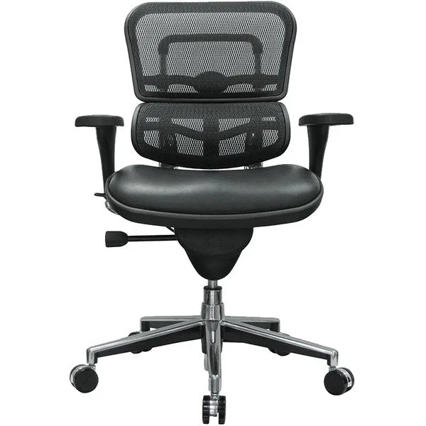 Black Leather / Mesh Chair By Homeroots - 372388