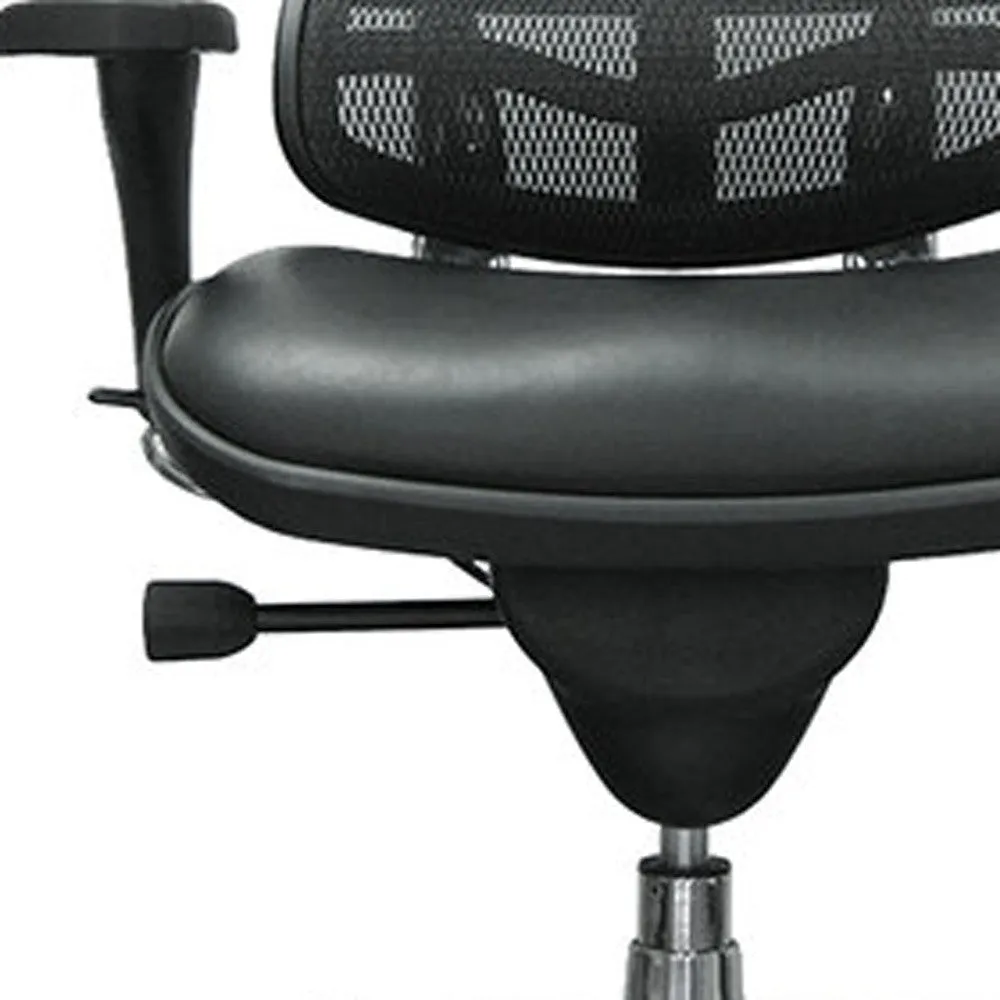 Black Leather / Mesh Chair By Homeroots - 372388