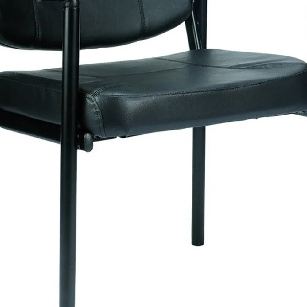 Black Vinyl Guest Chair By Homeroots
