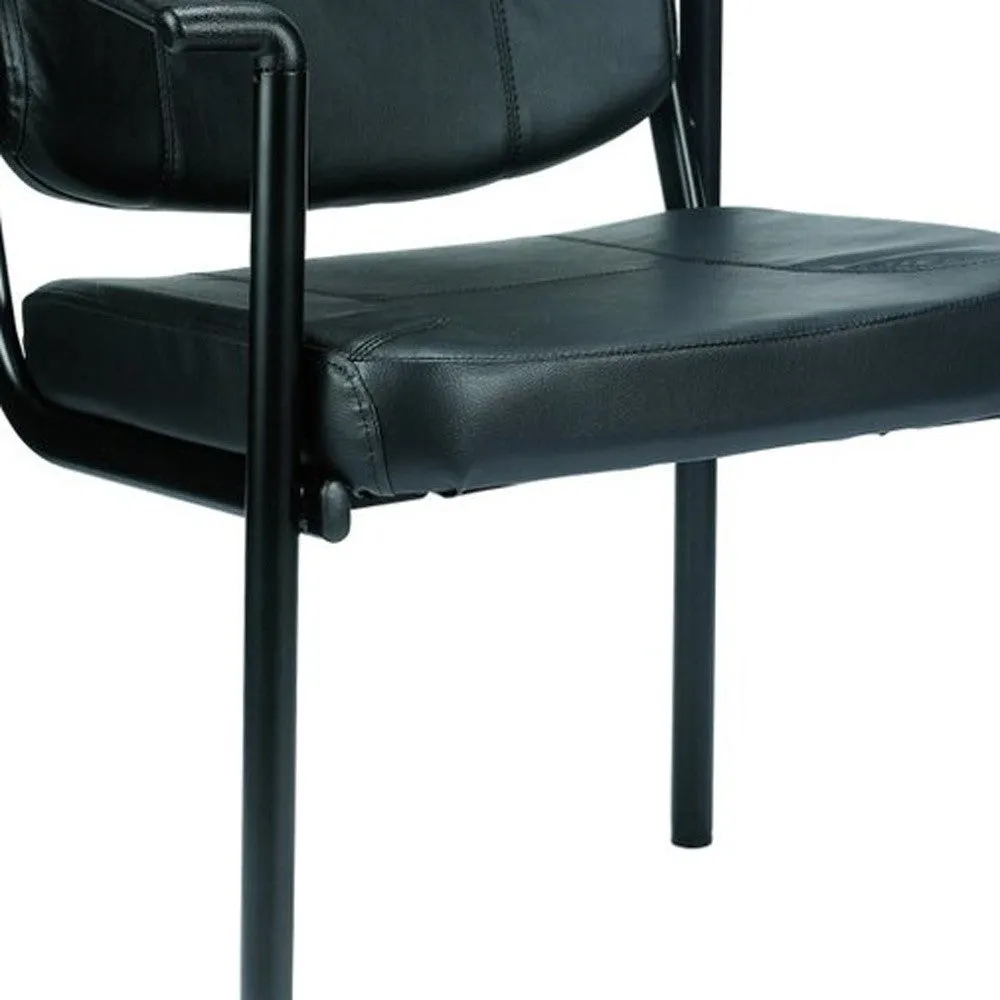 Black Vinyl Guest Chair By Homeroots