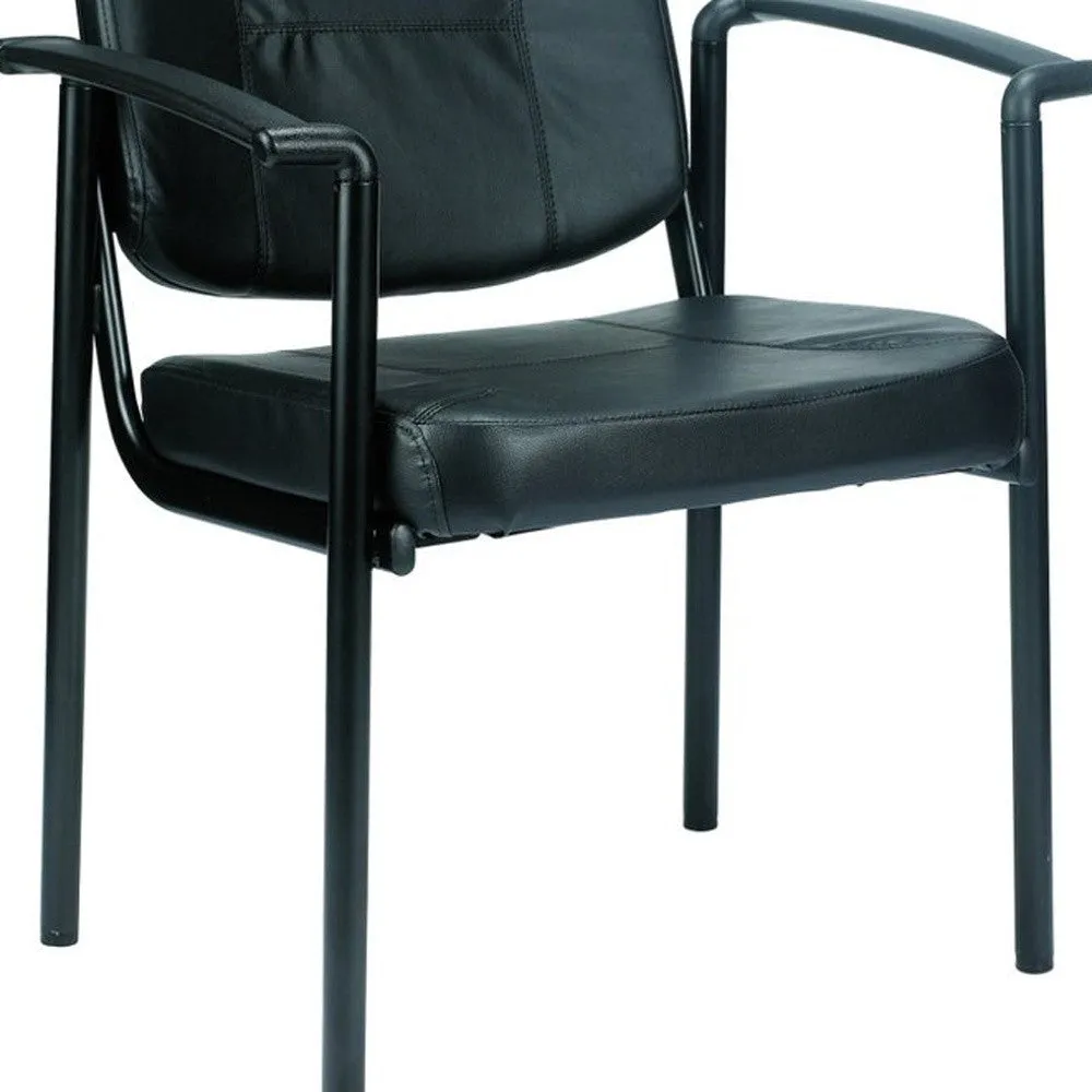 Black Vinyl Guest Chair By Homeroots