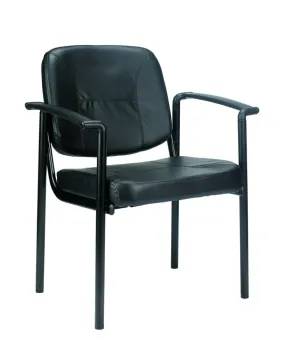 Black Vinyl Guest Chair By Homeroots