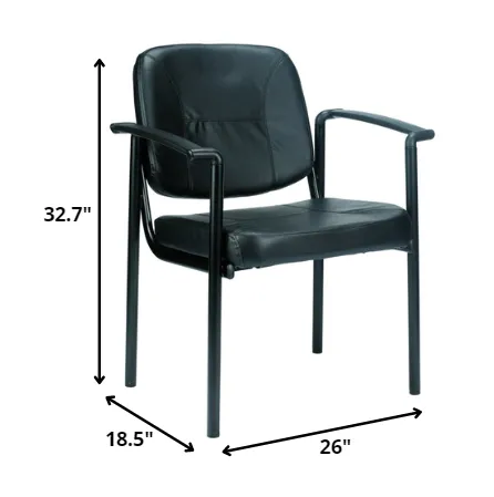 Black Vinyl Guest Chair By Homeroots