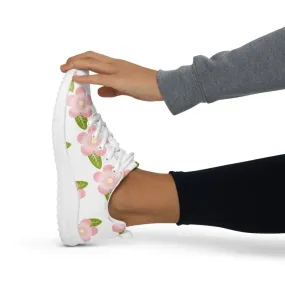 Blooming Pink Flowers Womens Athletic Shoes