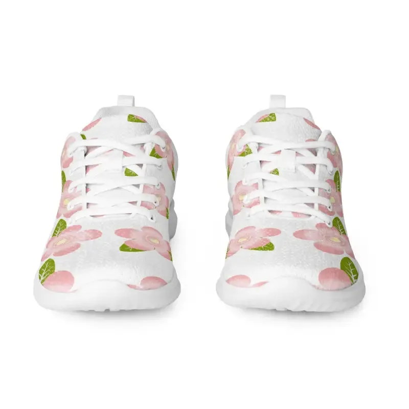 Blooming Pink Flowers Womens Athletic Shoes