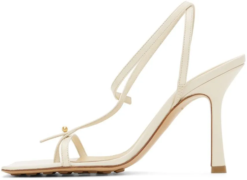 Bottega Veneta Off-White Stretch Heeled Sandals