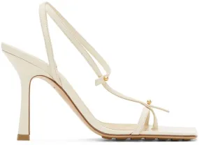 Bottega Veneta Off-White Stretch Heeled Sandals