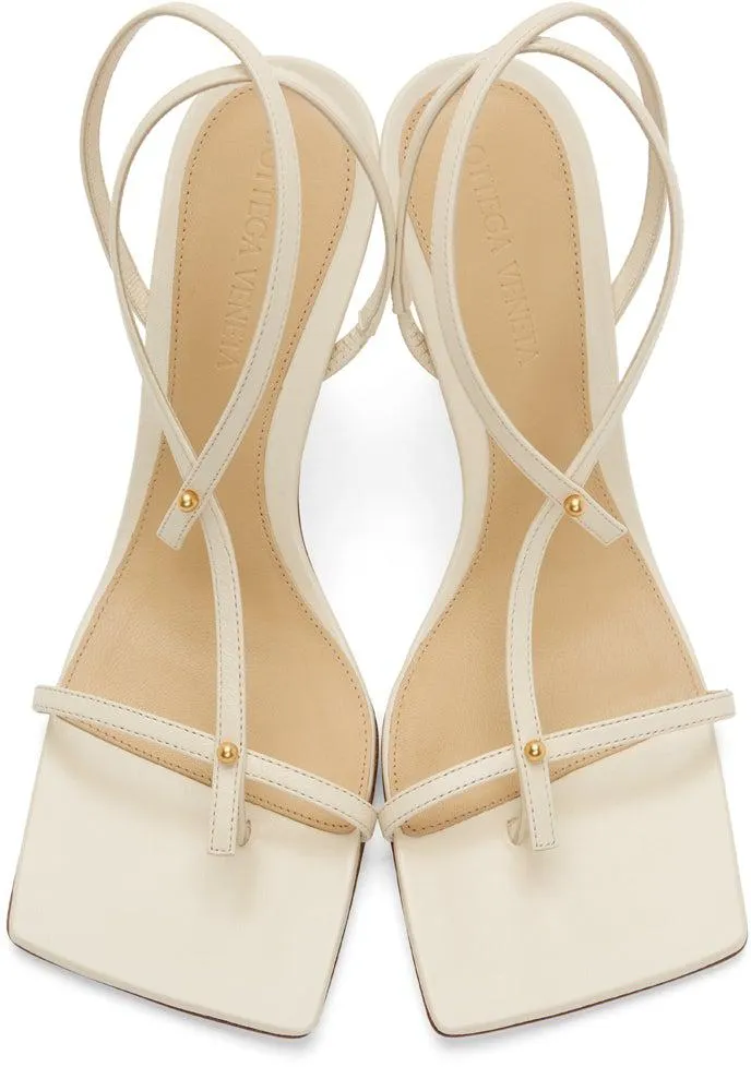 Bottega Veneta Off-White Stretch Heeled Sandals