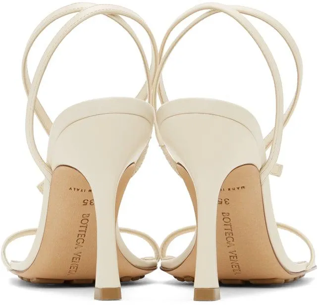 Bottega Veneta Off-White Stretch Heeled Sandals