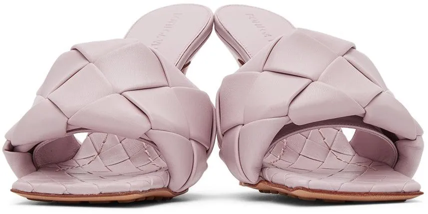 Bottega Veneta Pink Intrecciato 'The Lido' Heeled Sandals