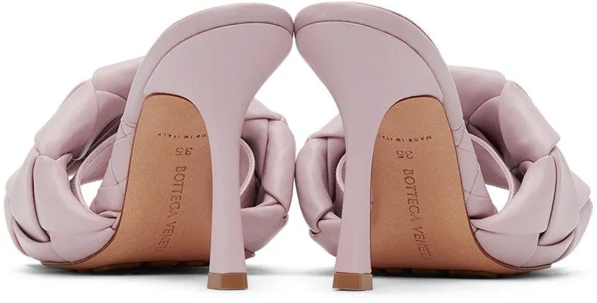 Bottega Veneta Pink Intrecciato 'The Lido' Heeled Sandals