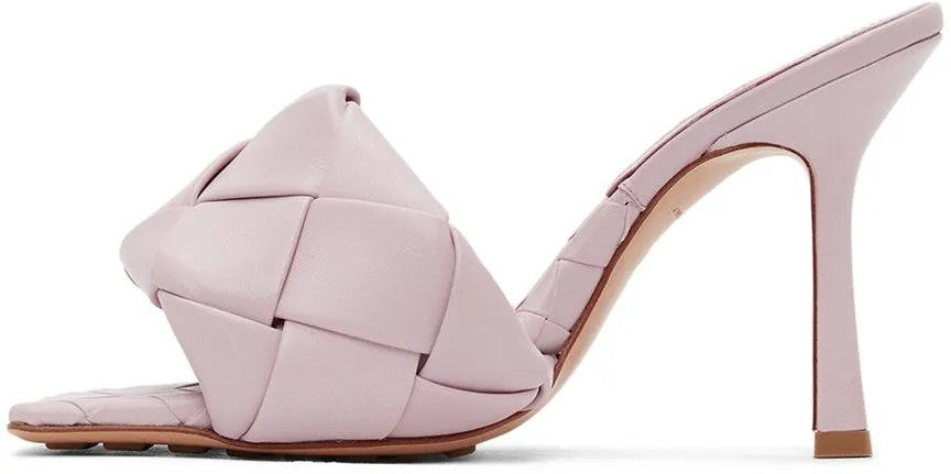 Bottega Veneta Pink Intrecciato 'The Lido' Heeled Sandals