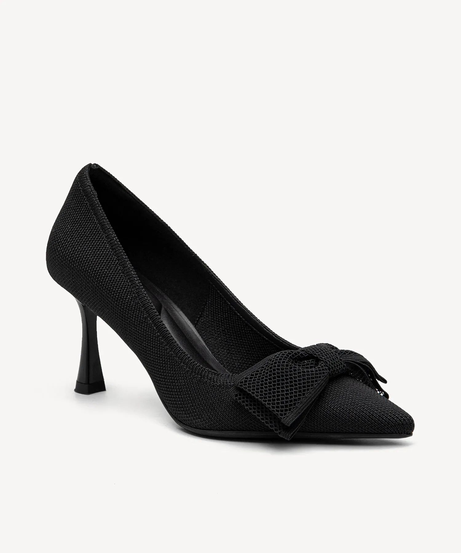 Bowtention Lace Pointed Toe Heeled Pumps