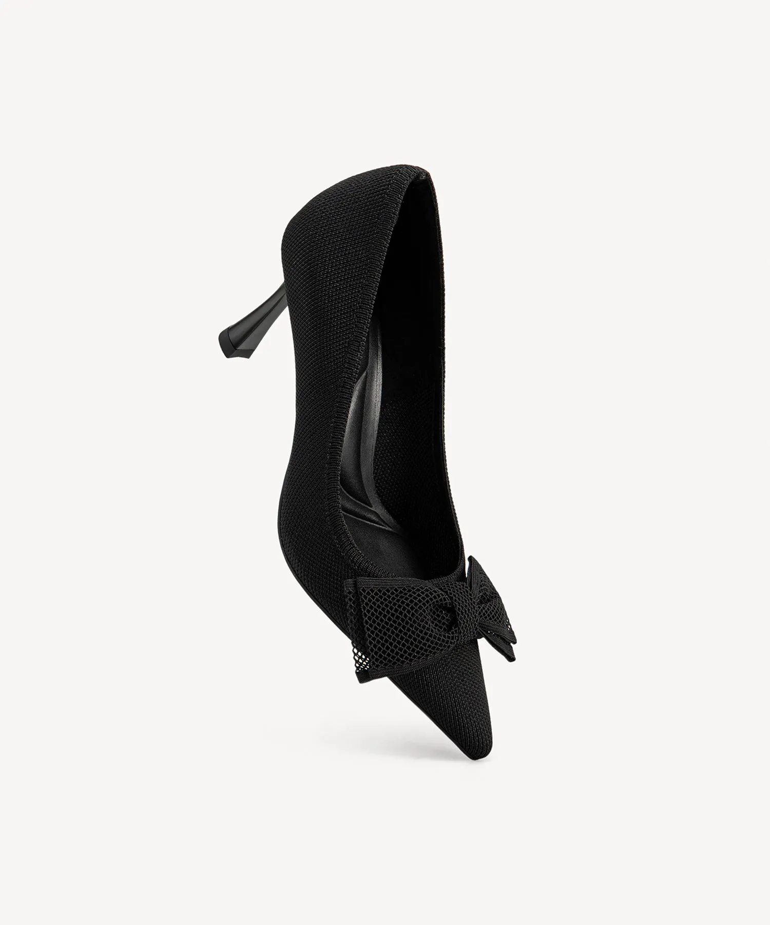 Bowtention Lace Pointed Toe Heeled Pumps