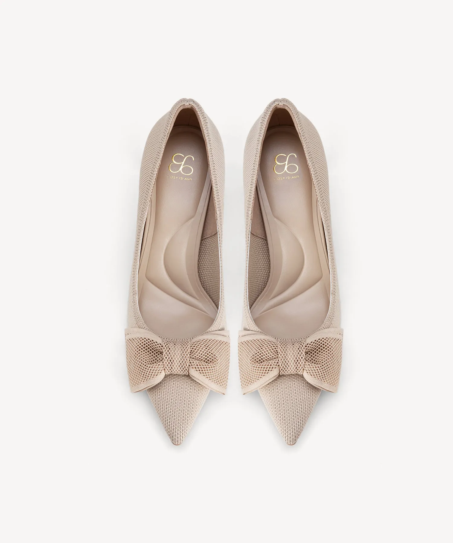Bowtention Lace Pointed Toe Heeled Pumps