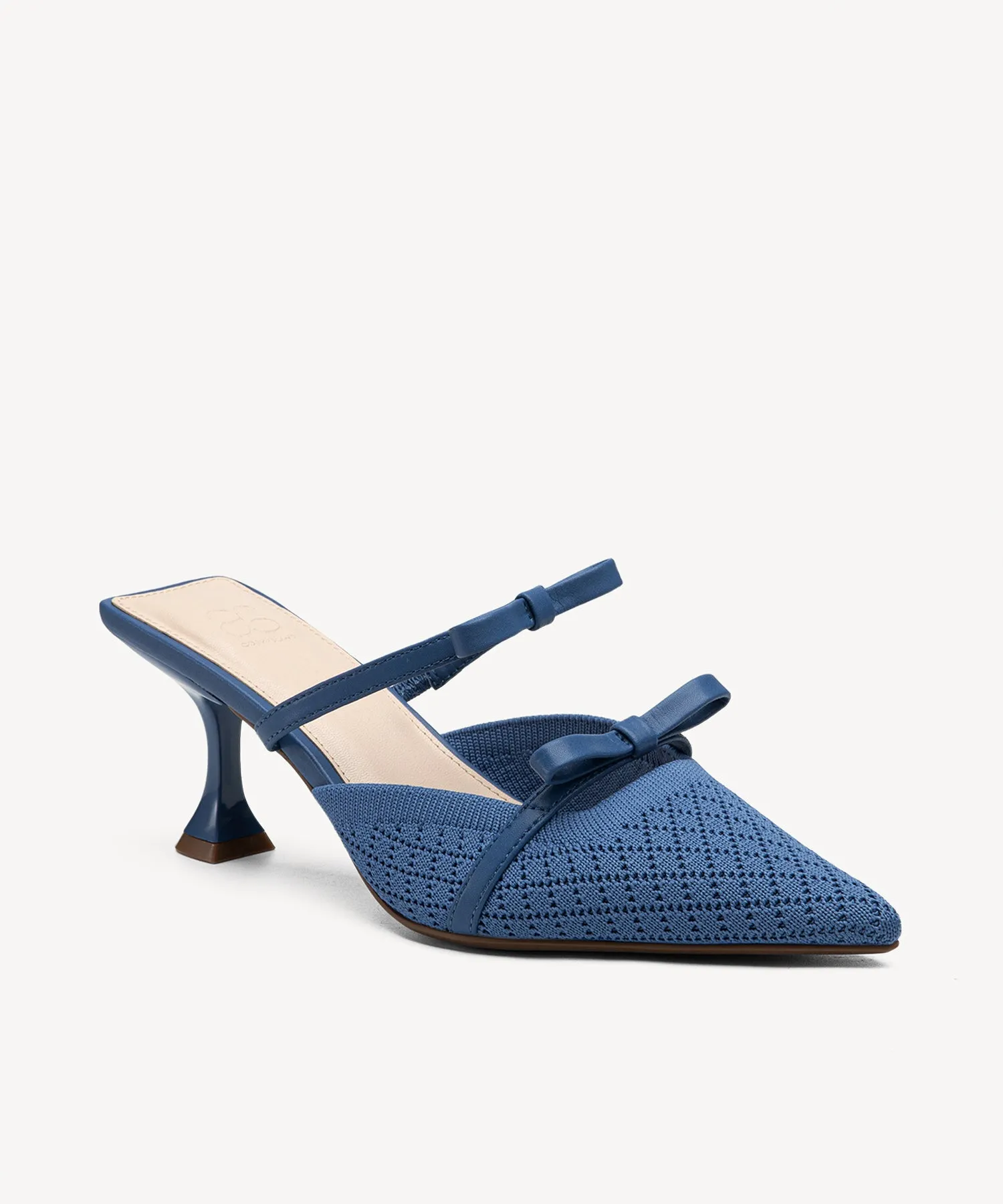 Bowtention Pointed Toe Heeled Mules