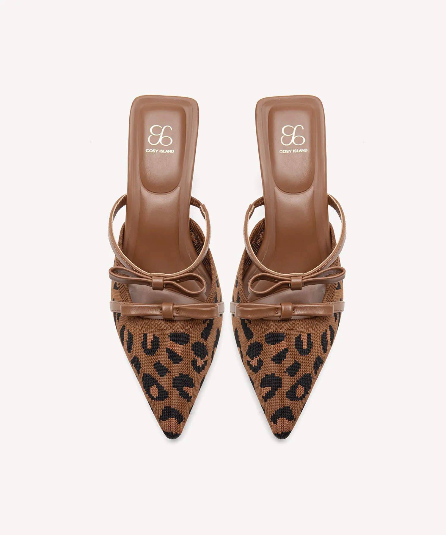Bowtention Pointed Toe Heeled Mules