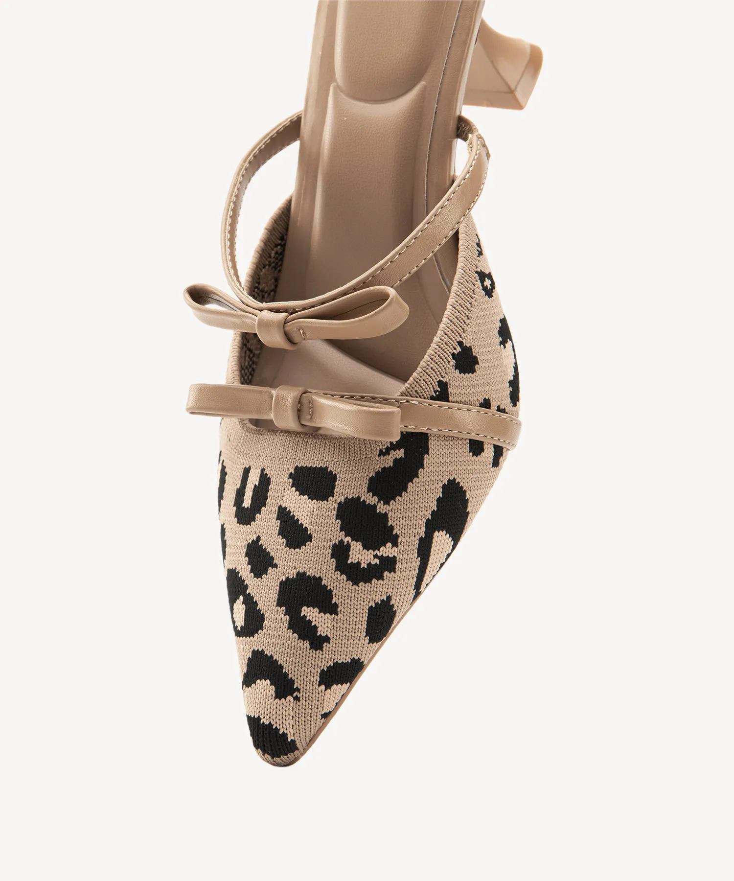 Bowtention Pointed Toe Heeled Mules