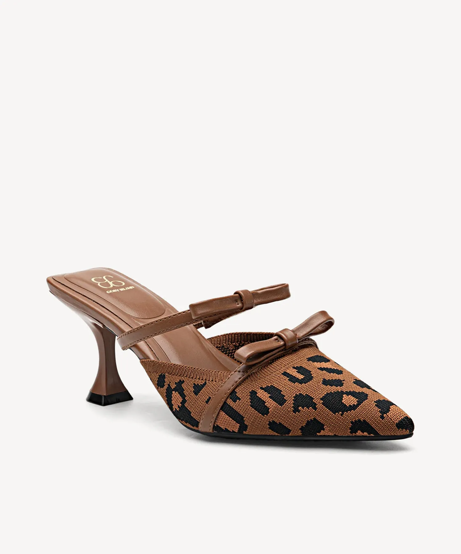 Bowtention Pointed Toe Heeled Mules