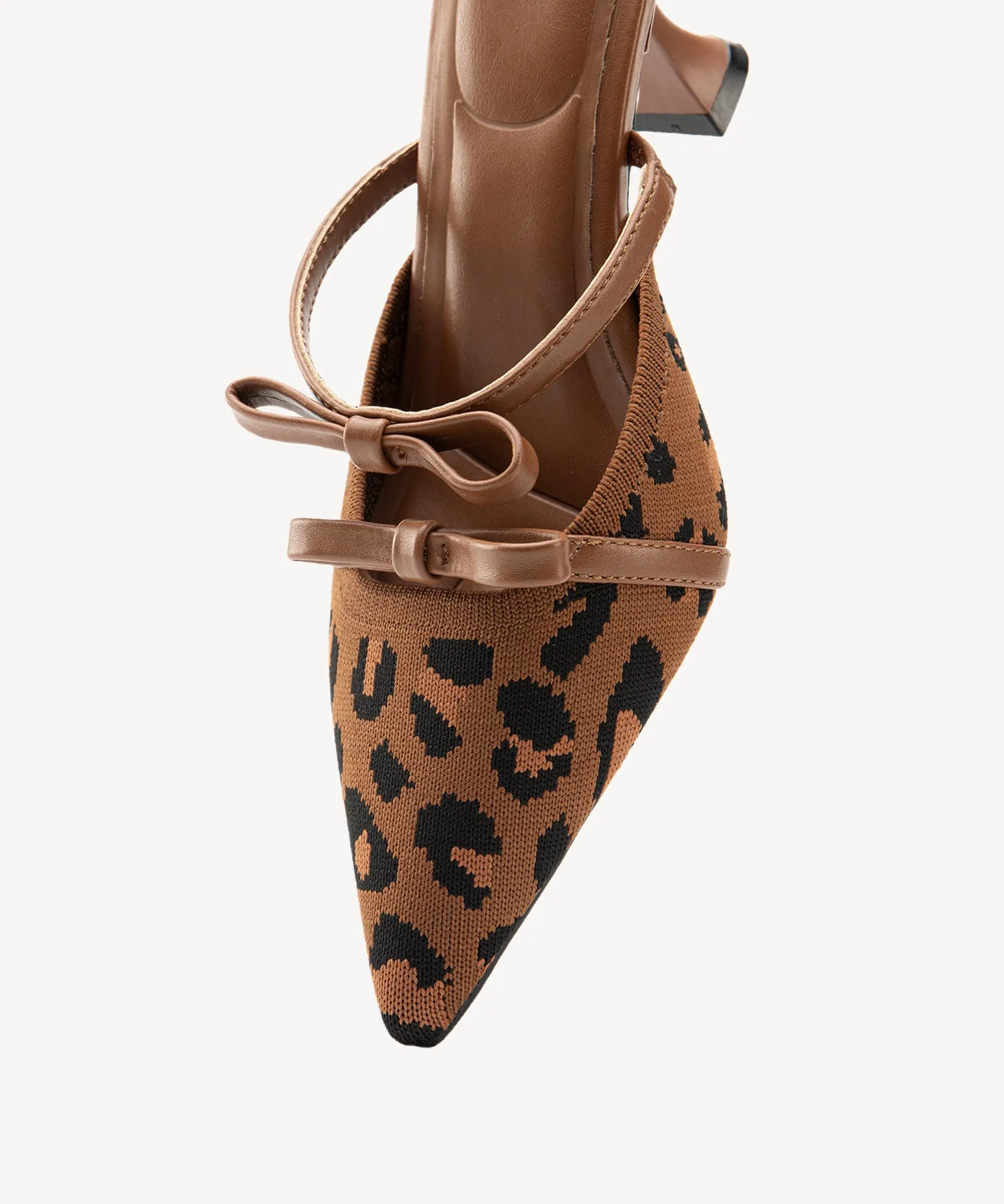 Bowtention Pointed Toe Heeled Mules