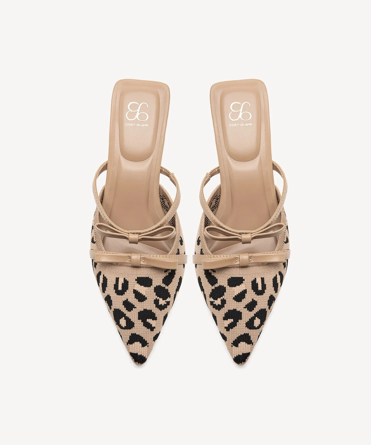 Bowtention Pointed Toe Heeled Mules