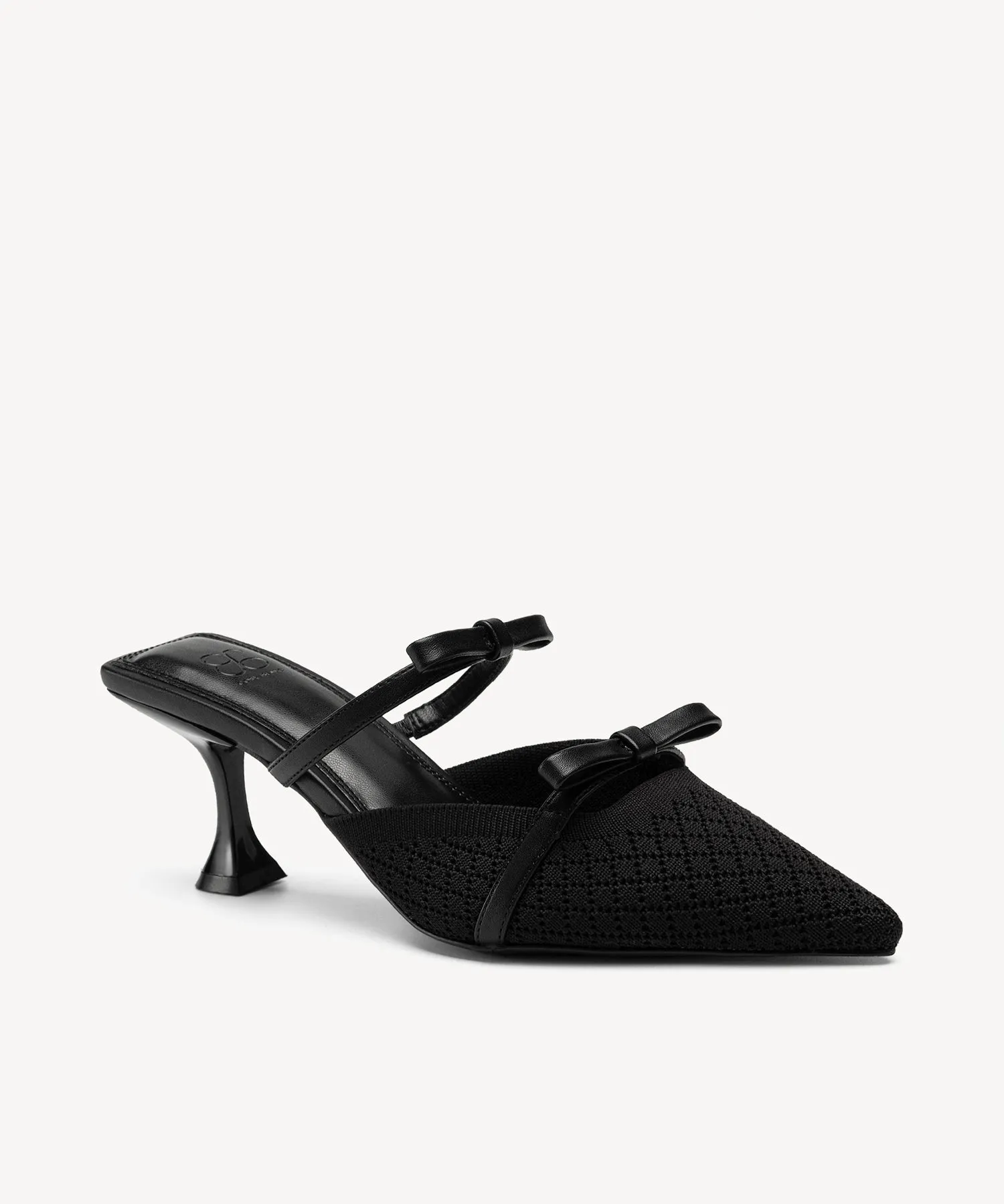 Bowtention Pointed Toe Heeled Mules