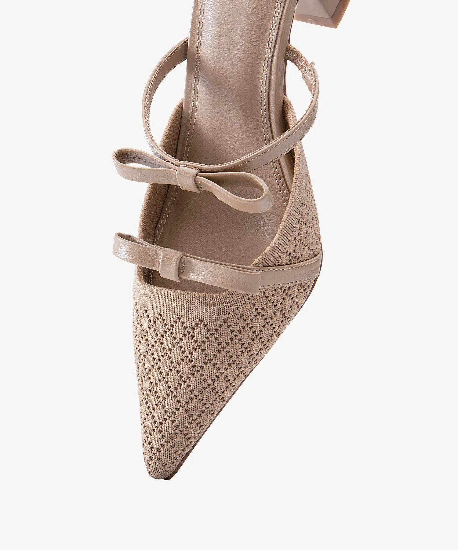 Bowtention Pointed Toe Heeled Mules
