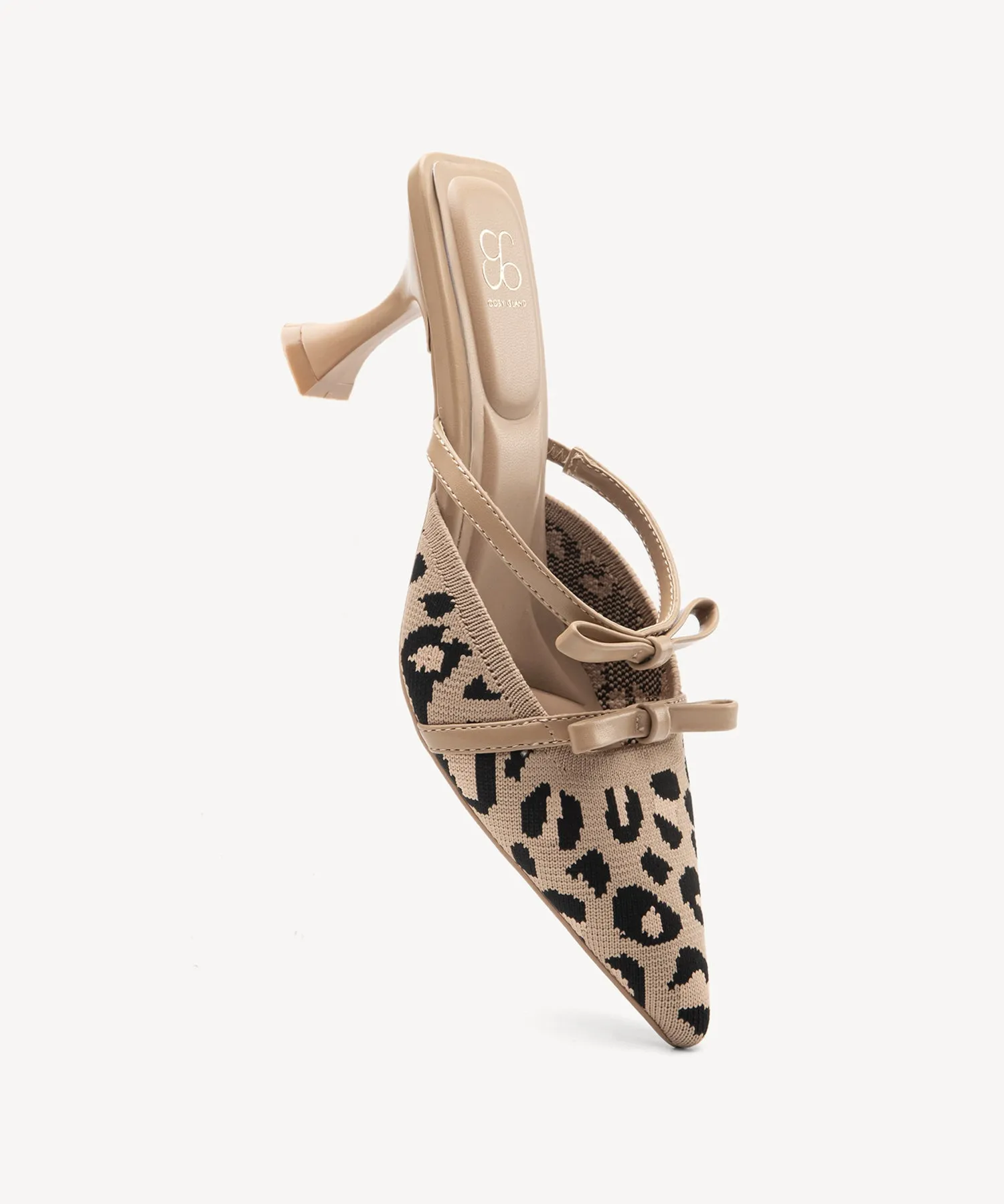Bowtention Pointed Toe Heeled Mules