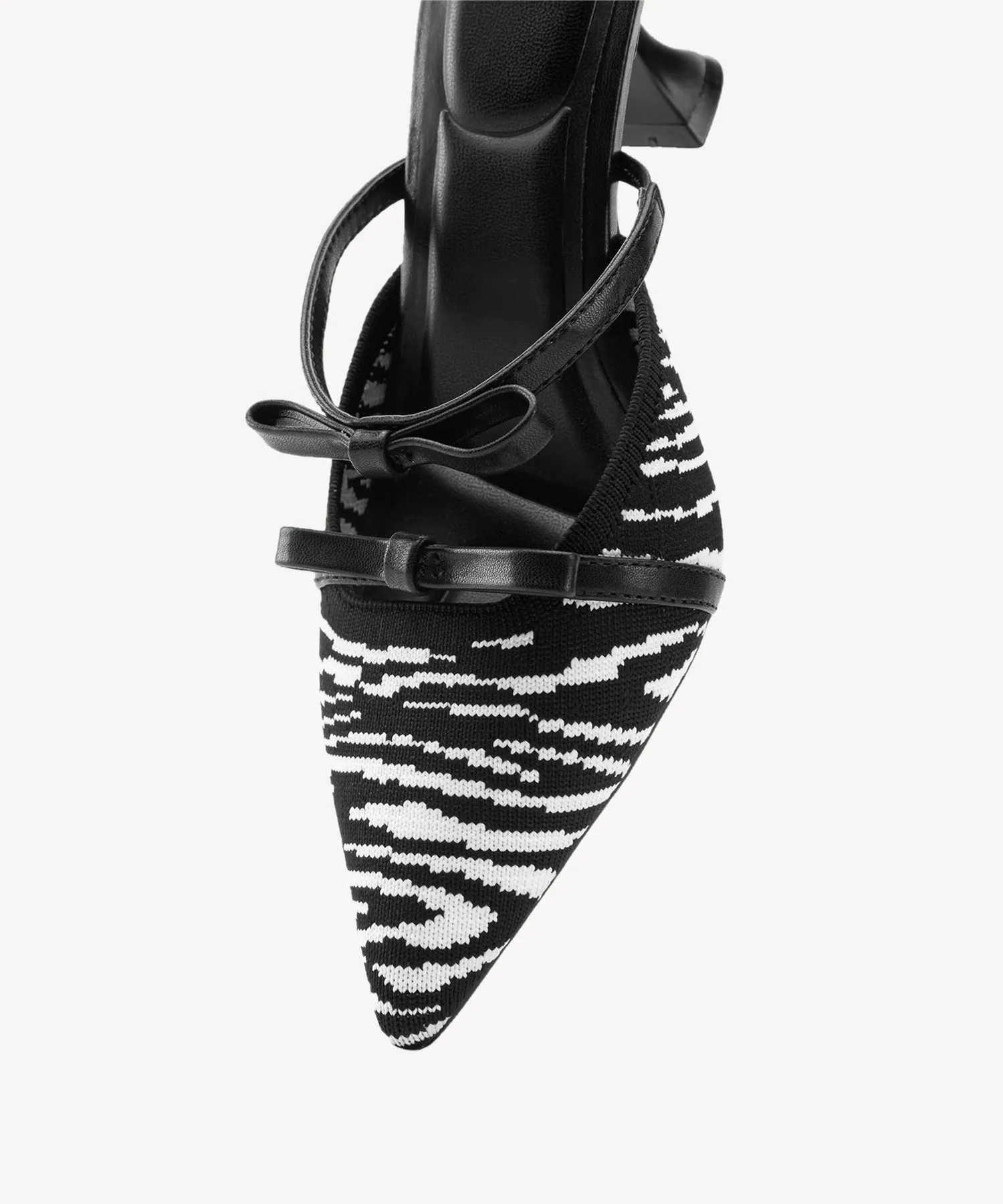 Bowtention Pointed Toe Heeled Mules