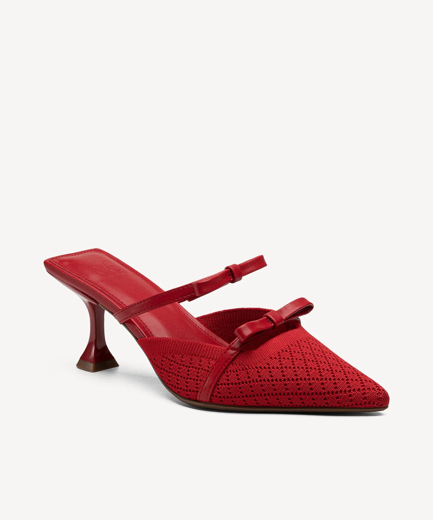 Bowtention Pointed Toe Heeled Mules