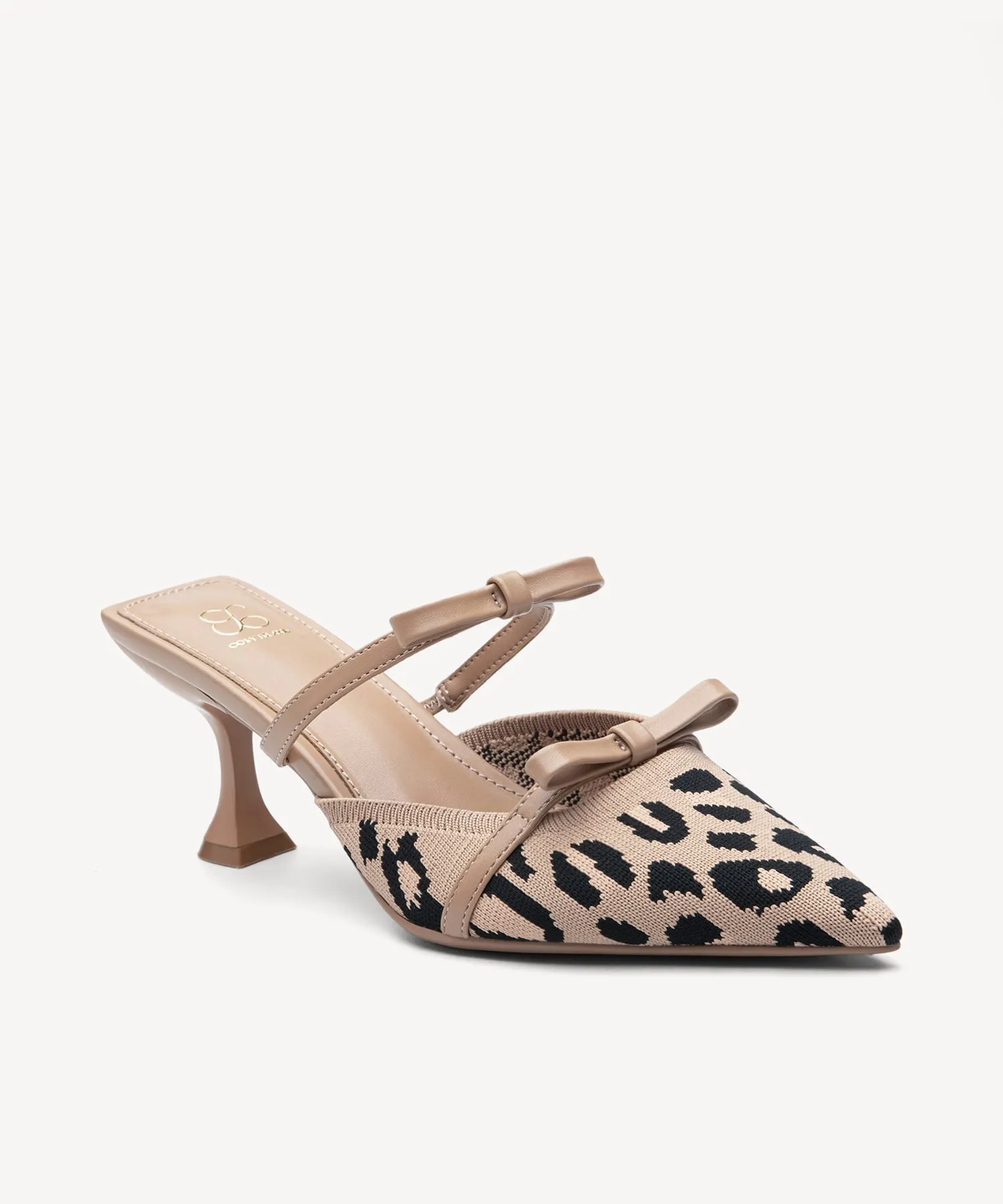 Bowtention Pointed Toe Heeled Mules