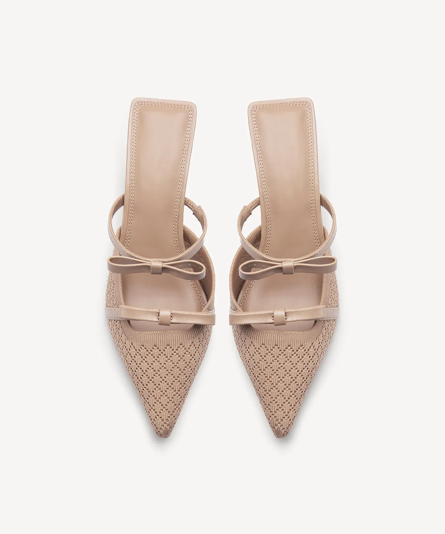 Bowtention Pointed Toe Heeled Mules